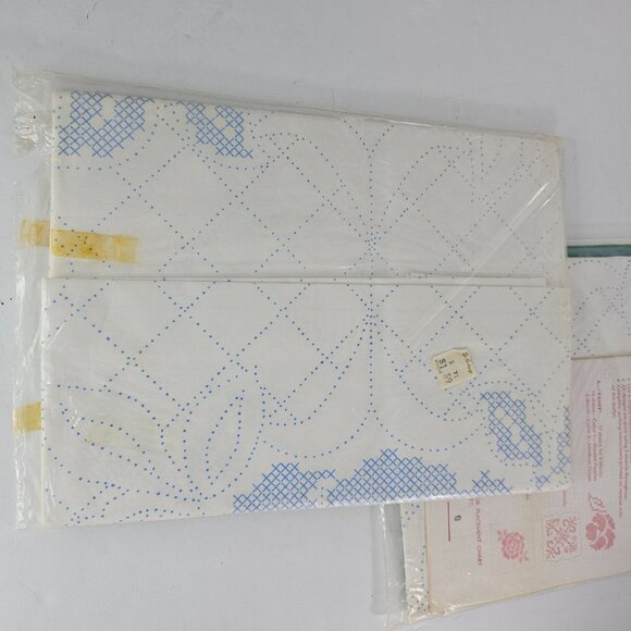 Vintage WonderArt Quilt Blocks Set of 3 18" x18" #1298 - Picture 7 of 8